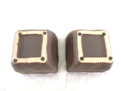 Töpfe 2 Übertöpfe dunkelbraun 11 cm Hoch Quadrat für Pflanzen Dekoration
