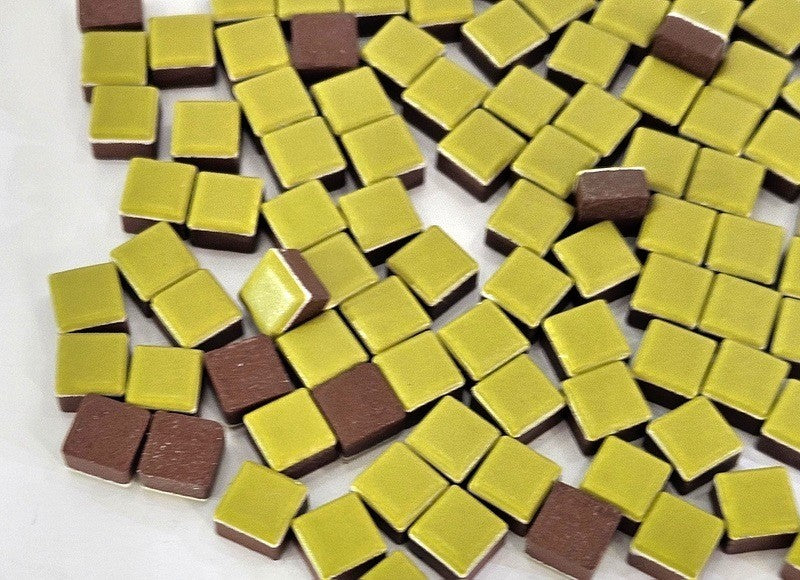 Casa-Poador Mosaiksteine Lime gelb grün matt mini Tüte ca100 Steine Basten DIY