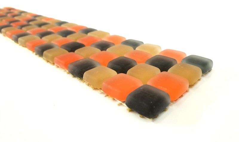 BORDÜRE Glasmosaik Mix Beige Orange Schwarz matt Borde 1 Streifen unregelm