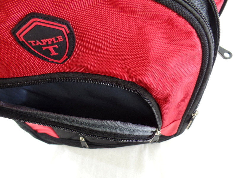 Tapple Rucksack Rot Schwarz Laptopfach Schulrucksack Freizeit Schule
