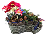 CASA - POADOR Grabschmuck Gesteck künstliche Blumen Tropfen Rosa Blau Friedhof