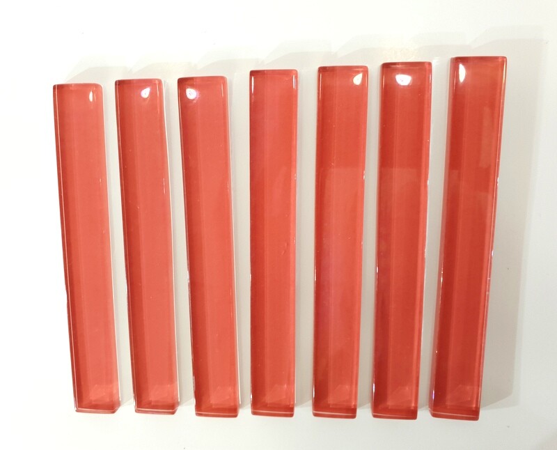 Glasmosaiksteine Mosaikstäbchen Strawberry 7 Stück glatt Glasstäbchen Küche