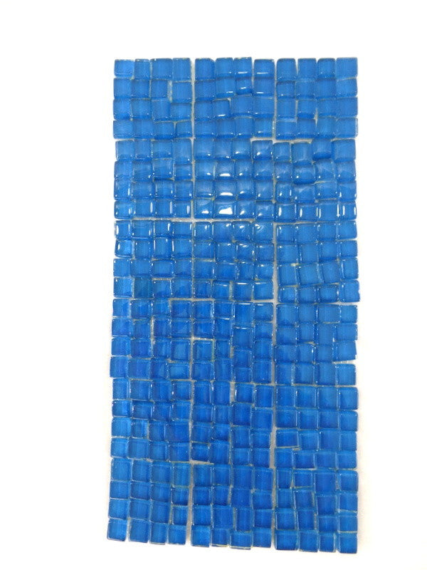 BORDÜRE Glasmosaik Blau Klarglas unregelmäßig 18 Stck 50x50 mm 288 Steine 5 mm