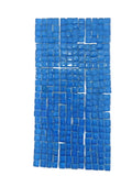 CASA - POADOR BORDÜRE GLASMOSAIK BLAU Klarglas unregelmäßig 18 Stück 50x50 mm