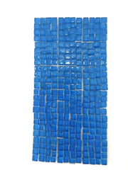 BORDÜRE Glasmosaik Blau Klarglas unregelmäßig 18 Stck 50x50 mm 288 Steine 5 mm