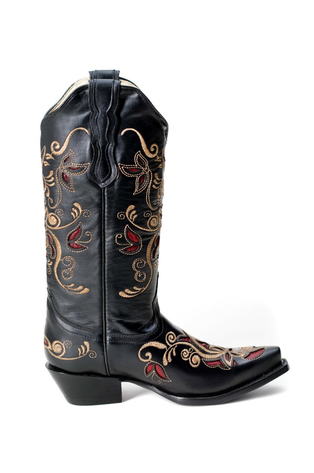 Westernstiefel 38 Schwarz Yessenia Piel Harlem Cowboystiefel Leder spitz Rudel