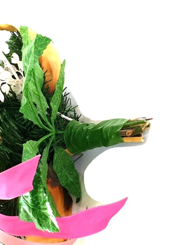 Grabschmuck Trockenblumen Seide Mix Rosa Weiß Natur Naturmaterial Exoten Strauß