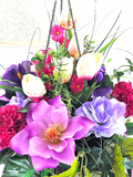CASA - POADOR PFLANZENAMPEL Hängeampel Blumenampel künstliche Blumen Tulpen