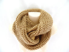 Schal Rundschal Braun Loop Wickelschal Schlauchschal gestrickt Polyester