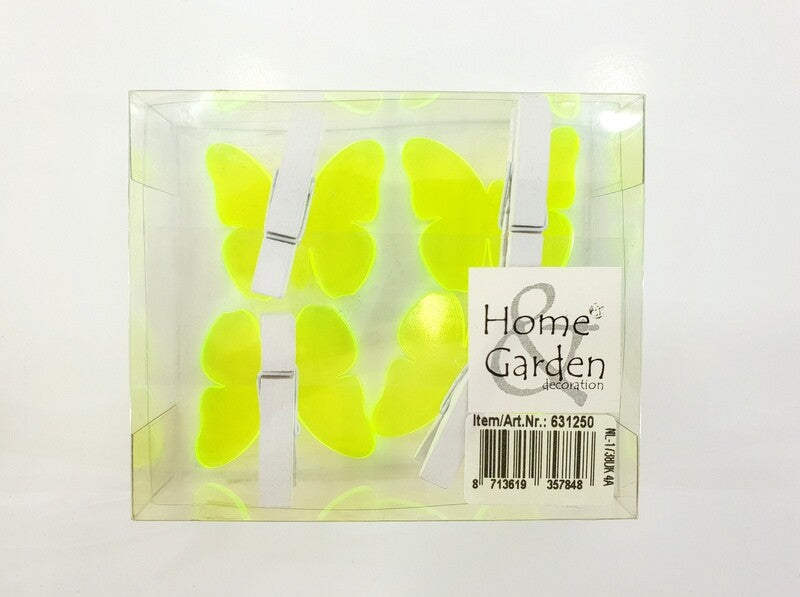 Sonnenfänger Gelb Ø 4 cm 4 er - Set Schmetterlinge mit Klammer Butterfly
