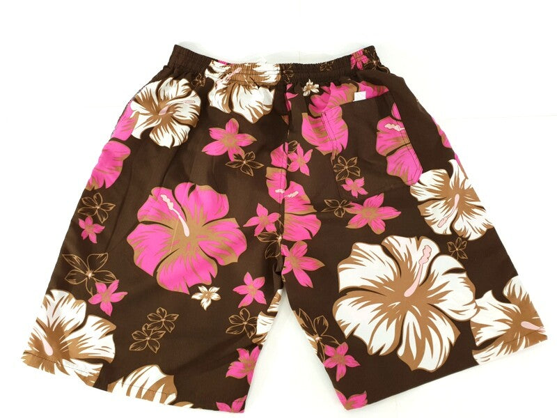 Badehose Badeshorts M / L Lotus Shorts geblümt Braun Pink Creme Short Freizeit