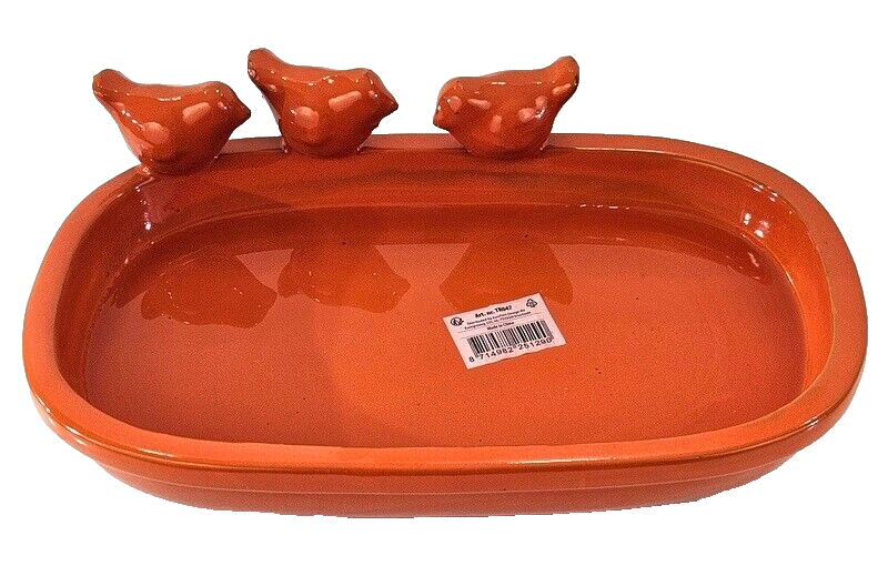 Vogeltränke Vogelbad Orange Garten Wasserschalen Vogelbecken Tiertränke Geschenk