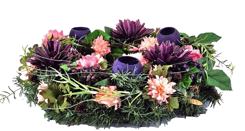 Grabkranz künstliche Tanne Rosen Bell Cup Allerheiligen Totensonntag Friedhof