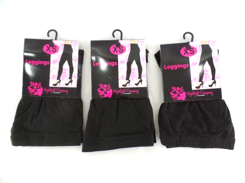 3 Paar Legging Damenleggins Highlight Company Baumwolle Varianten Schwarz