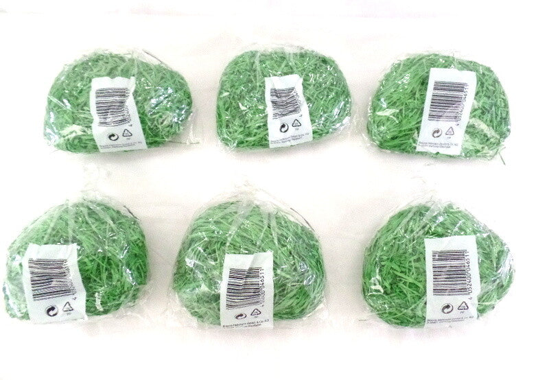 Ostergras 6 x 30 g Gras Holzwolle Beutel Ostern Grün Dekoration
