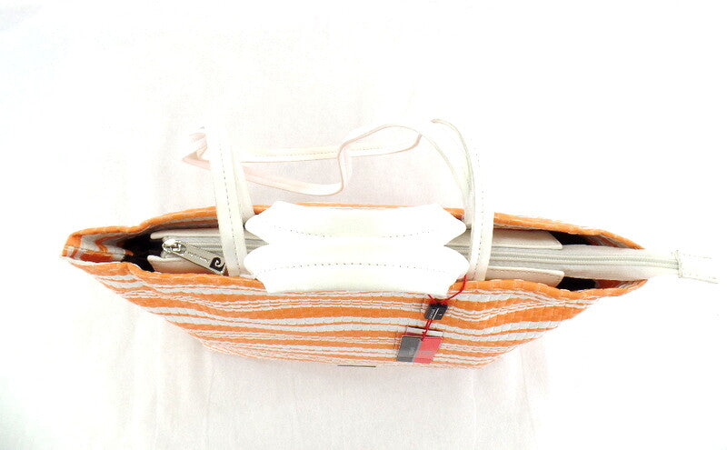 Pierre Cardin - By12_14474 _Arancio Damentasche Weiß Orange Shopper Dame