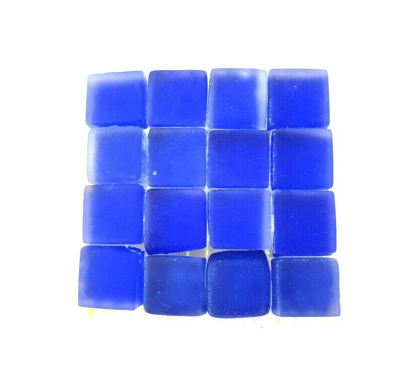 Glasmosaik Blau matt Glas Borde 4 x Quadrate Mosaik Glas Basteln Deko