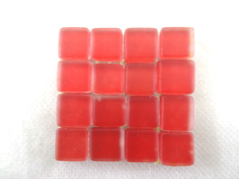 BORDÜRE Glasmosaik Rot matt Glas Borde 18 x Quadrate 50 x 50 mm 288 Steine 5 mm