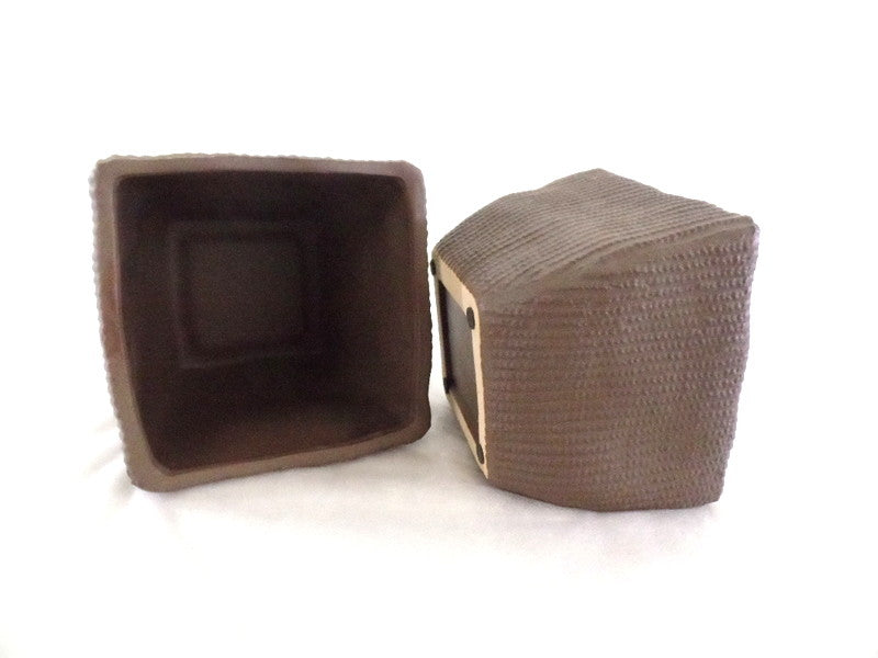 Töpfe 2 Übertöpfe dunkelbraun 11 cm Hoch Quadrat für Pflanzen Dekoration