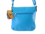 UMHÄNGETASCHE MAHEL HELLBLAU Lederimitat Magnet / Reißverschluss