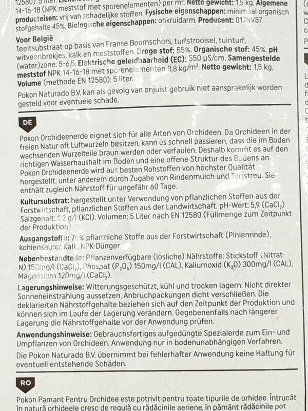 Orchideenerde 5 L Pflanzen kräftige Blumen Nährstoffe Rindenmulch Wachstum