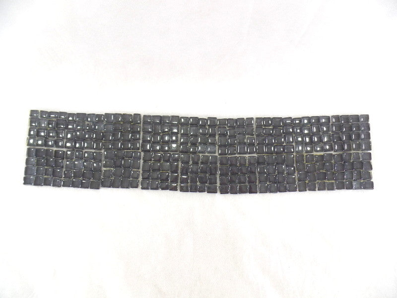 Glas BORDÜRE Glasmosaik Antrazit Klarglas Borde 18 x 50 x 50 mm 288 Steine 5 mm