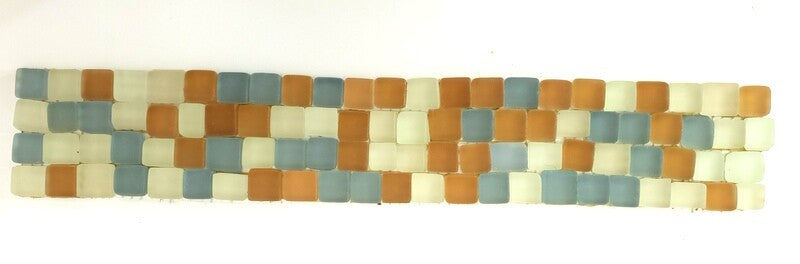 BORDÜRE Glasmosaik Mix hellblau milchig Beige matt Borde 1 Streifen unregelmäßig