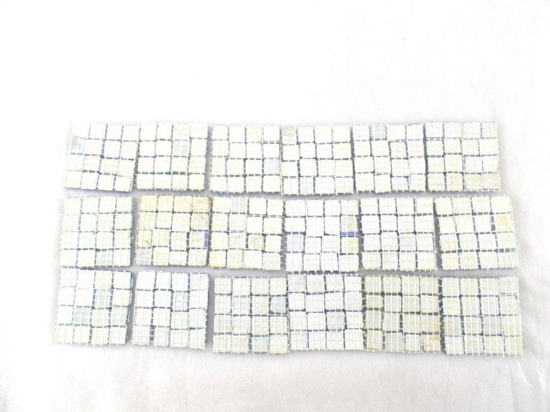 BORDÜRE Glasmosaik Himmelblau Klarglas Borde 18 Stück 50 x 50 mm 288 Steine 5 mm