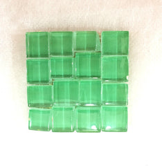 BORDÜRE Glasmosaik hellgrün Klarglas Borde 4 Quadrate 50 x 50 mm x 5 mm flach