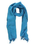 SCHAL TUCH STOLA Fransen Türkis 100 % Viscose XXL Schal 190 Lang 65 Breit