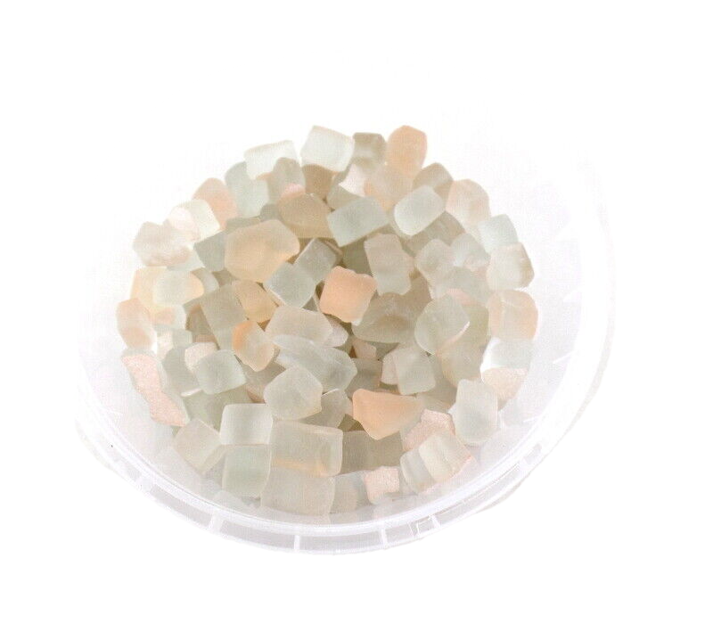 Mosaik Glas Lachs hell dunkel matt 650 g unregelmäßig Crush Glas Steine Basteln