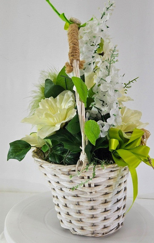 Casa-Poador Gesteck im Korb Anemone Osterglocken Kunstblumen Frühling Deko