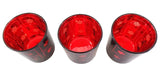 TEELICHTHALTER WINDLICHT3 Gläser Rot Schneeflocke 8 cm H 7,5 cm D. innen verspiegelt