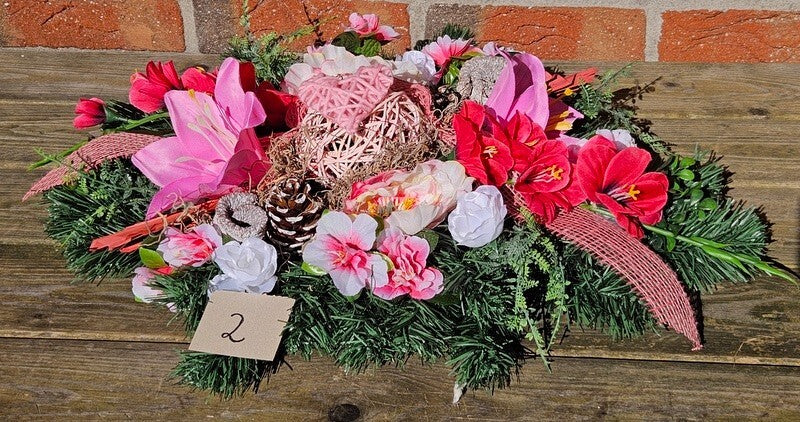 Casa - Poador Grabschmuck Rosa Exoten künstlich Totensonntag Friedhof