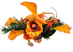 Casa-Poador Weihnachtsgesteck ellipse Orange Calla Rose künstlich Dekoration