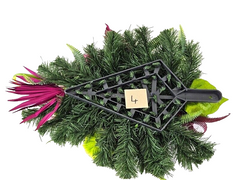 Casa-Poador Grabschmuck künstlich ExotenRosa Naturmaterial Totensonntag Friedhof