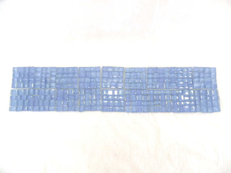 BORDÜRE Glasmosaik Hellblau Klarglas unregelmäßig 18 x 50 x 50mm 288 Steine 5 mm