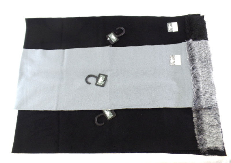 Schals Tücher Stola mit Kunstfellbesatz 3 Farbvarianten wählbar 100 % Polyester