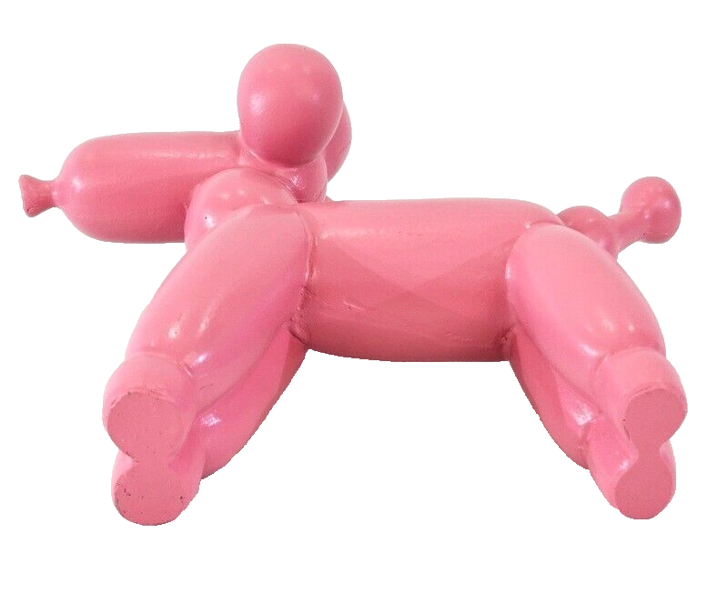 Ballon Hund Rosa Pudel Dijk Moderne Skulptur Dekofigur ca. 17,5 x 7 x 15,5 cm