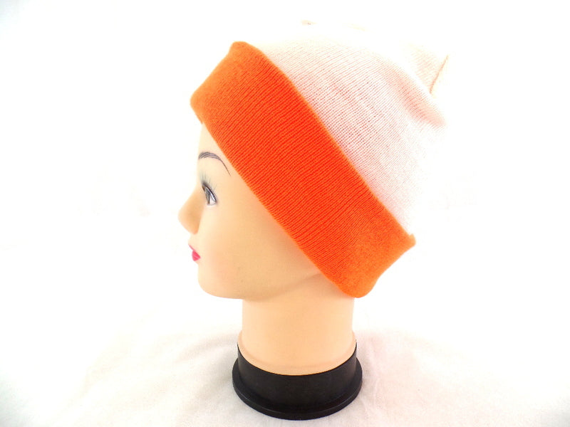 Mütze Wendemütze Weiß / Orange dunkelblau / Pink Acrylic als Varianten wählbar