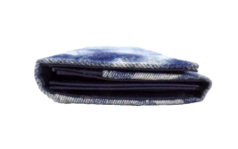 Geldbörse Sternmuster New Design Etui Jeansstoff Querformat Wallet Portmonaie