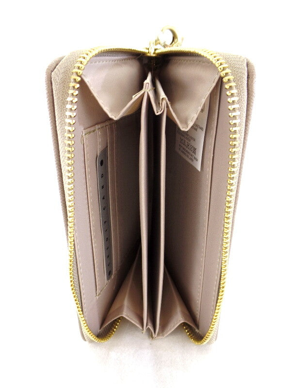 Geldbörse Portmonaie Wallet Taupe Etui New Design Querformat Fee Anhänger