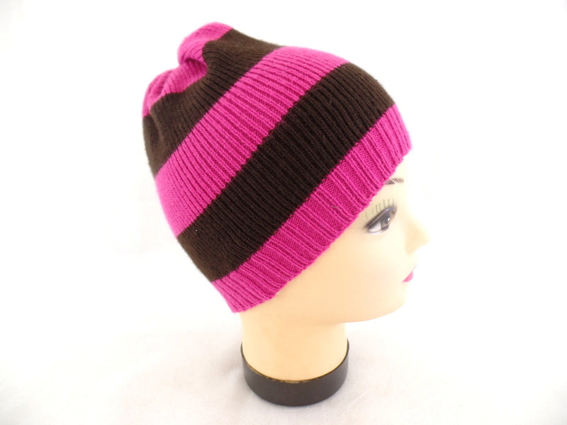 2 er Set Schal & Mütze Pink Lila Pink Braun gestreift Varianten