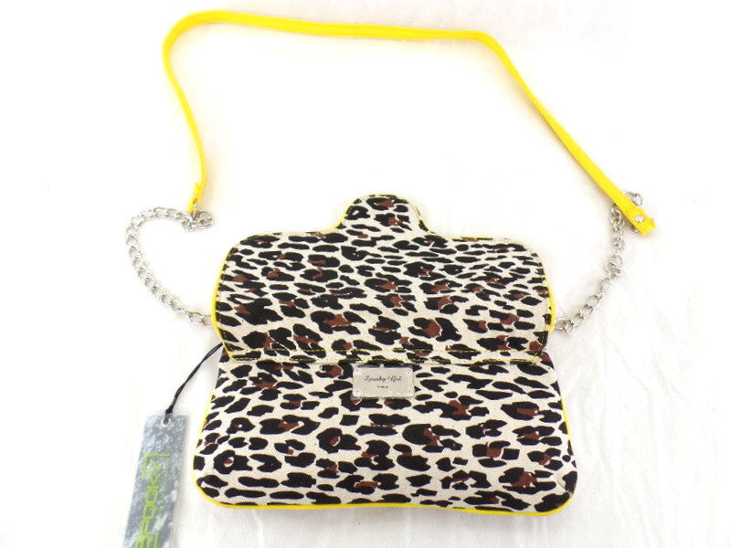 Spooky Girl Umhängetasche Gelb mit Leopardenmuster Schultertasche