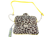 UMHÄNGETASCHE GELB SPOOKY GIRL  Leopardenmuster Schultertasche