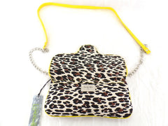 Spooky Girl Umhängetasche Gelb mit Leopardenmuster Schultertasche