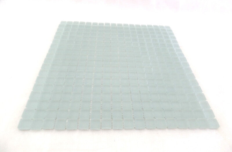 Ressalossa Glasmosaik Fliesen milchig leicht hellgrau matt Matte 30 x 30 cm