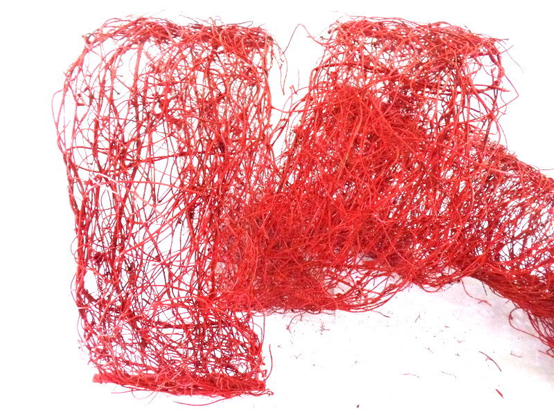 Trockengirlande Reisig Matte Rot gefärbt 3 m Lang Glitzer Drahtverstärkung