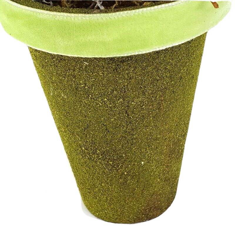 Gesteck Grün Kunstblumen Calla Wachsrose Fruchtstände GräserBast 40cm Dekoration