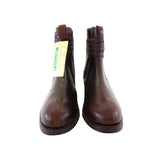 REITSTIEFELETTE BRAUN 45 Rund Echtleder Cambrelle Schnalle Labor USA 11,5 UK 11